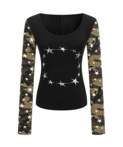 Street Style Camouflage Star Long Sleeve