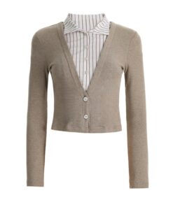 Modern Khaki Slim-Fit Long Sleeve