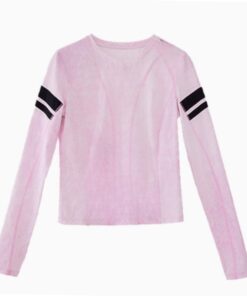 Fashionable Pink Slim Casual Long Sleeve