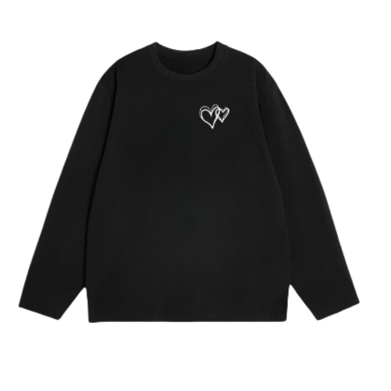 Relaxed Fit Black All-Match Long Sleeve